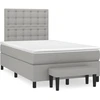 Image de vidaXL Lit boxspring avec matelas gris clair 120x190 cm Tissu