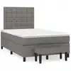 Image de vidaXL Lit boxspring avec matelas gris foncé 120x190 cm Tissu