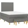 Image de vidaXL Lit boxspring avec matelas gris fonc © 120x190 cm Tissu