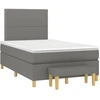 Image de vidaXL Lit boxspring avec matelas gris foncé 120x190 cm Tissu