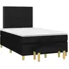 Image de vidaXL Lit boxspring avec matelas noir 120x190 cm Tissu
