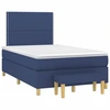 Image de vidaXL Lit boxspring avec matelas bleu 120x190 cm Tissu