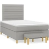 Image de vidaXL Lit boxspring avec matelas gris clair 120x190 cm Tissu