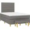 Image de vidaXL Lit boxspring avec matelas noir 120x190 cm Tissu