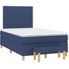 Image de vidaXL Lit boxspring avec matelas bleu 120x190 cm Tissu