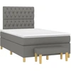 Image de vidaXL Lit boxspring avec matelas gris foncé 120x190 cm Tissu