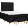 Image de vidaXL Lit boxspring avec matelas noir 120x190 cm Tissu