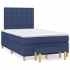 Image de vidaXL Lit boxspring avec matelas bleu 120x190 cm Tissu