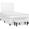 Image de vidaXL Lit boxspring avec matelas blanc 120x190 cm similicuir