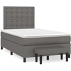 Image de vidaXL Lit boxspring avec matelas Gris 120x190 cm Similicuir