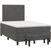 Image de vidaXL Lit boxspring avec matelas gris foncé 120x190 cm velours