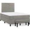 Image de vidaXL Lit boxspring avec matelas gris clair 120x190 cm velours