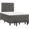 Image de vidaXL Lit boxspring avec matelas gris foncé 120x190 cm velours