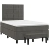 Image de vidaXL Lit boxspring avec matelas gris foncé 120x190 cm velours