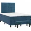 Image de vidaXL Lit boxspring avec matelas bleu foncé 120x190 cm velours