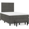 Image de vidaXL Lit boxspring avec matelas gris foncé 120x190 cm velours