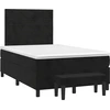 Image de vidaXL Lit boxspring avec matelas noir 120x190 cm velours