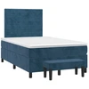 Image de vidaXL Lit boxspring avec matelas bleu foncé 120x190 cm velours