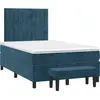 Image de vidaXL Lit boxspring avec matelas bleu foncé 120x190 cm velours