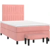 Image de vidaXL Lit boxspring avec matelas rose 120x190 cm velours