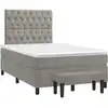 Image de vidaXL Lit boxspring avec matelas gris clair 120x190 cm velours
