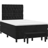 Image de vidaXL Lit boxspring avec matelas noir 120x190 cm velours