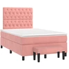 Image de vidaXL Lit boxspring avec matelas rose 120x190 cm velours