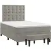 Image de vidaXL Lit boxspring avec matelas gris clair 120x190 cm velours