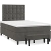 Image de vidaXL Lit boxspring avec matelas gris foncé 120x190 cm velours