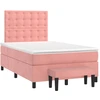 Image de vidaXL Lit boxspring avec matelas rose 120x190 cm velours