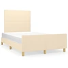 Image de vidaXL Cadre de lit sans matelas Crème 120x190 cm Tissu