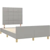 Image de Cadre de lit avec tête de lit gris clair 120x190 cm Tissu