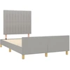 Image de vidaXL Cadre de lit sans matelas gris clair 120x190 cm Tissu
