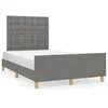 Image de vidaXL Cadre de lit sans matelas gris foncé 120x190 cm Tissu