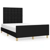 Image de vidaXL Cadre de lit sans matelas noir 120x190 cm Tissu