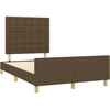 Image de vidaXL Cadre de lit sans matelas brun foncé 120x190 cm Tissu