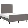 Image de vidaXL Cadre de lit sans matelas Gris 120x190 cm Similicuir