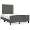 Image de vidaXL Cadre de lit sans matelas gris foncé 120x190 cm velours