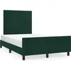 Image de vidaXL Cadre de lit sans matelas vert foncé 120x190 cm velours