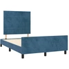 Image de vidaXL Cadre de lit sans matelas bleu foncé 120x190 cm velours