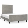 Image de vidaXL Cadre de lit sans matelas gris clair 120x190 cm velours