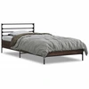 Image de vidaXL Cadre de lit brun imitation chêne 90x200 cm bois composite métal