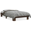 Image de vidaXL Cadre de lit brun imitation chêne 75x190 cm Bois composite métal