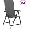 Image de vidaXL Chaises de jardin 4 pcs. Pliable Gris Poly Rattan