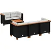 Image de vidaXL Ensemble de salon de jardin 6 pièces avec coussins noir poly rotin