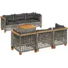 Image de vidaXL Ensemble de jardin canapé 8 pièces avec coussins Gris Poly rotin