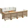 Image de vidaXL Ensemble de jardin canapé 8 pièces avec coussins Beige Poly Rattan
