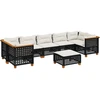 Image de vidaXL Ensemble de jardin canapé 8 pièces avec coussins noir poly rotin