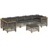 Image de vidaXL Ensemble de jardin canapé 8 pièces avec coussins Gris Poly rotin