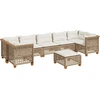 Image de vidaXL Ensemble de jardin canapé 8 pièces avec coussins Beige Poly Rattan